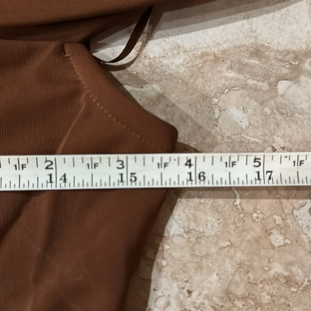 NWT Zara Brown Asymmetrical Strapless Bodycon Dress